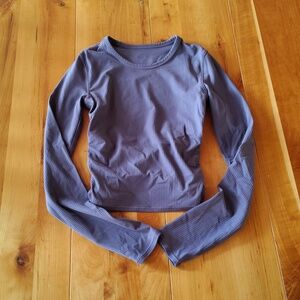 Lululemon Ribbed Cross Back Top Size 2 Lilac Ribbed